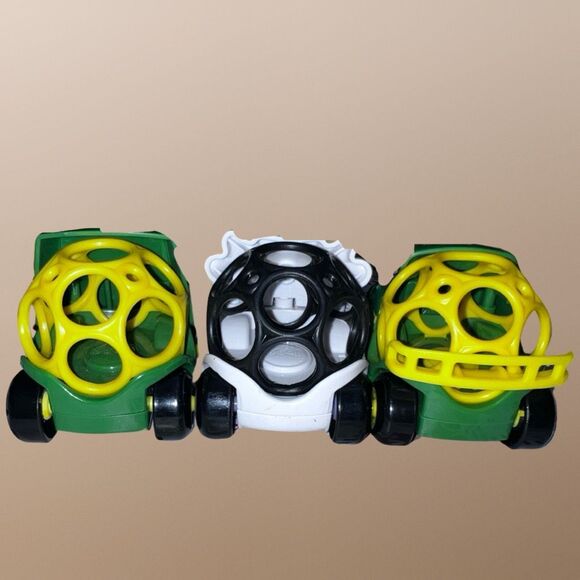 Oball Go Grippers John Deere Tough Ol' Duo Push Tractor  Trailer & Cow Set - Picture 4 of 7